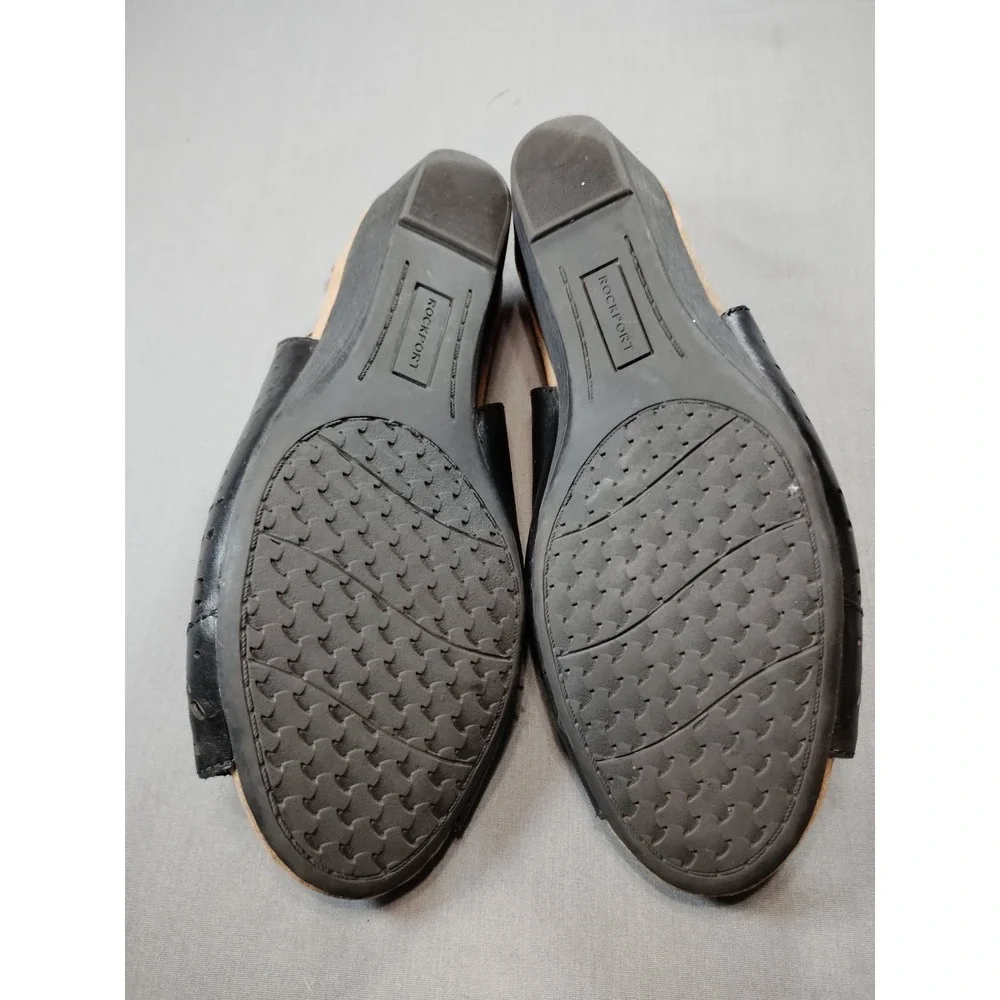 Rockport Cobb Hill‎ Black Judson Peep Sling Pumps Women 9M Resort Party Academia